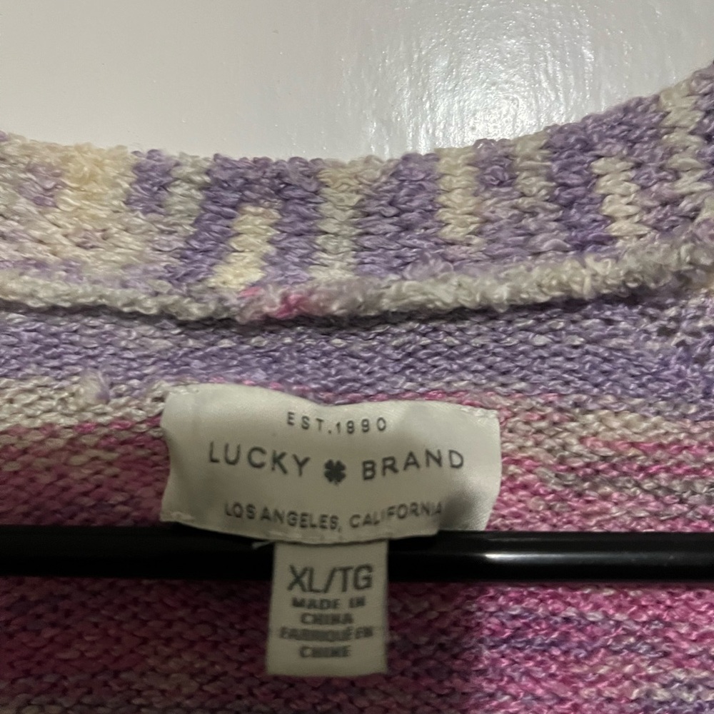 Lucky Brand Purple and Pink Cardigan Sweater - Picture 4 of 4